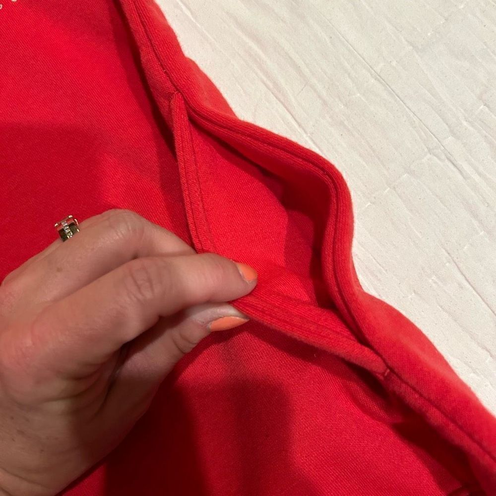 Blair Large Cotton poly blend red zip up vest embroidered sweatshirt gold down c - Picture 4 of 9